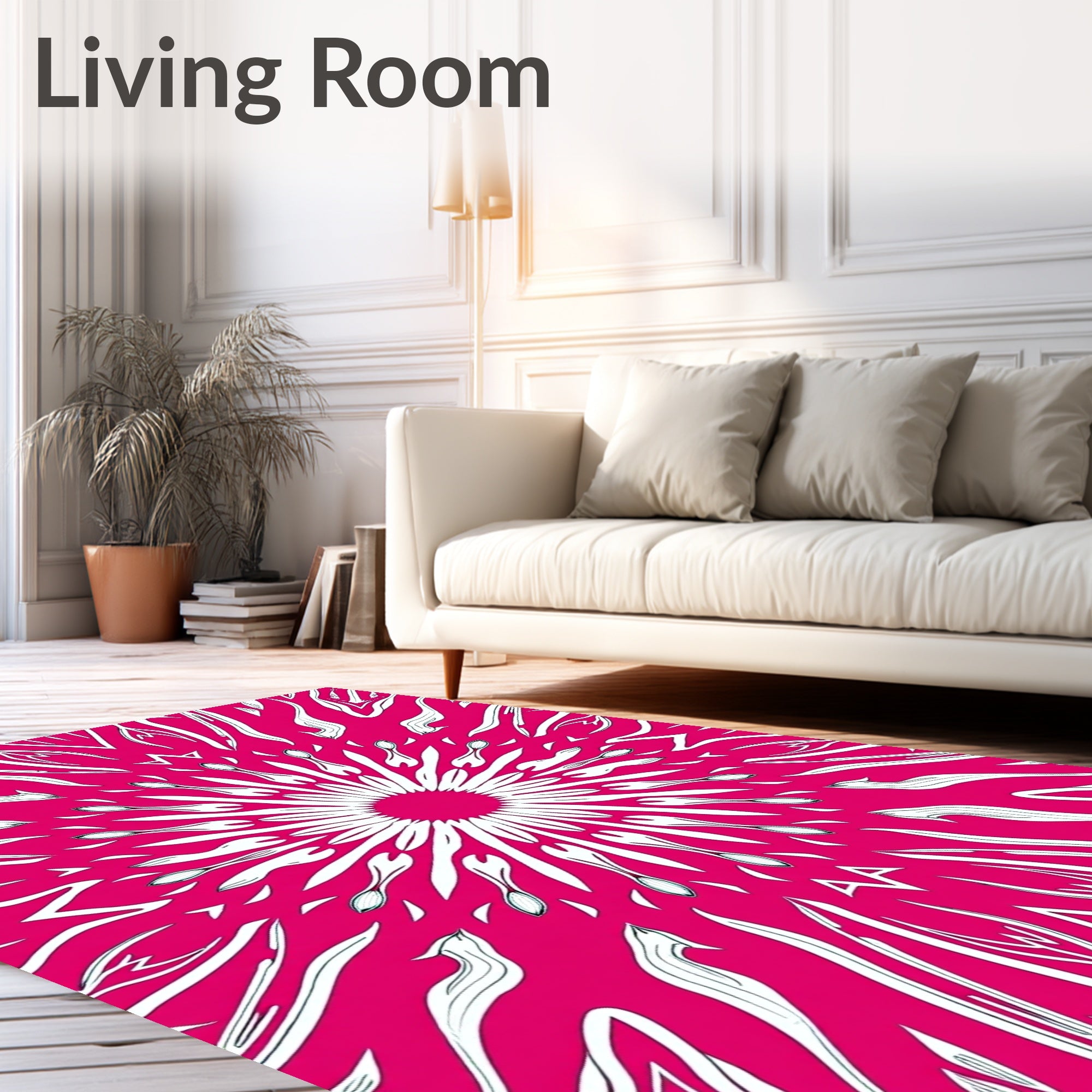 Radiant Sunburst Pattern Art Rug