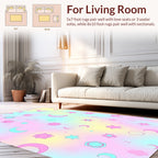 Pastel Celestial Star Moon Pattern Rug