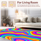 Vibrant Swirl Psychedelic Pattern Rug