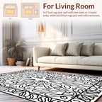 Symmetrical Stylized Floral Pattern Rug