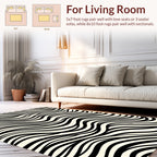 Abstract Black White Stripe Pattern Rug