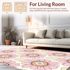 Retro Pink Flower Pattern Design Rug