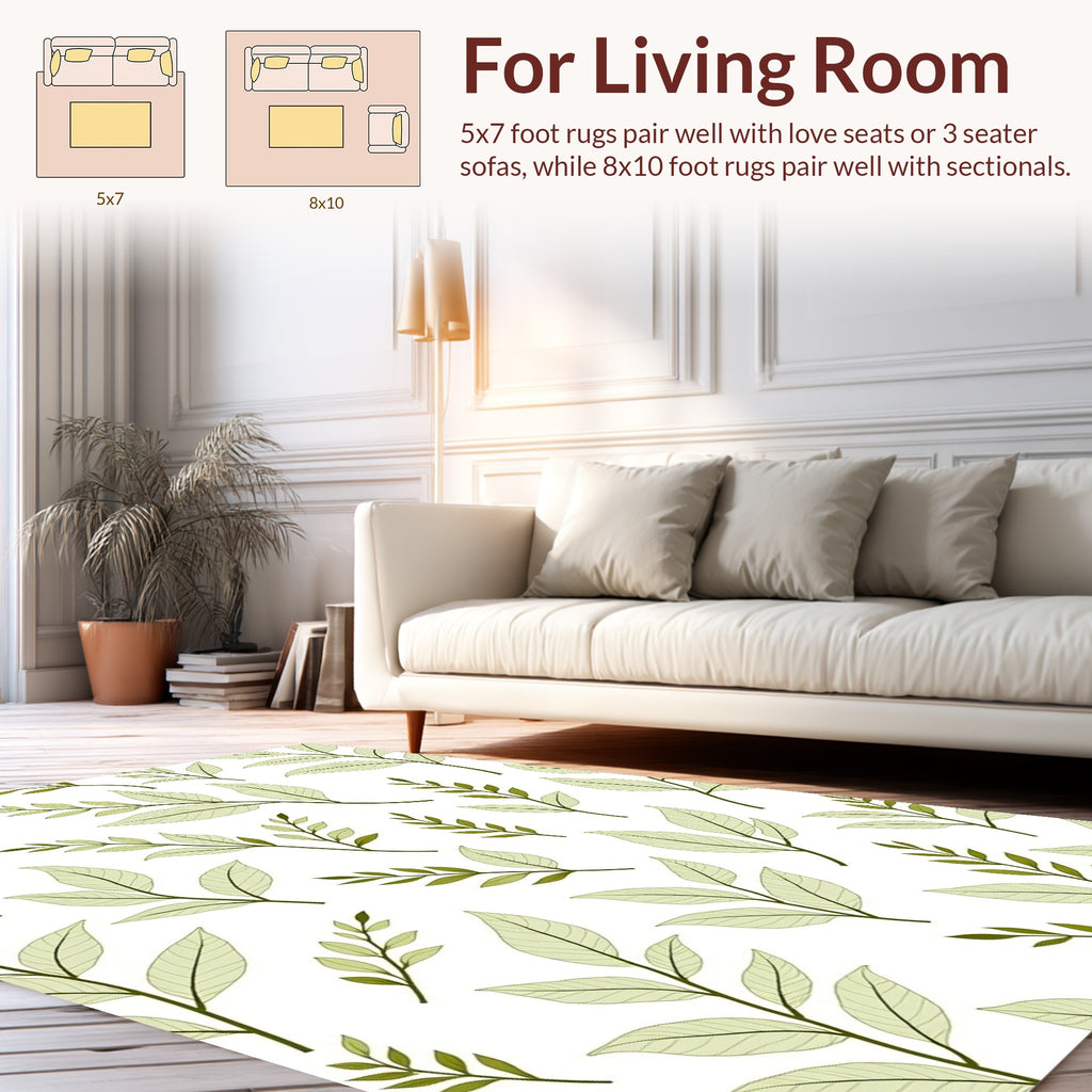 Botanical Branches Pattern Design Rug