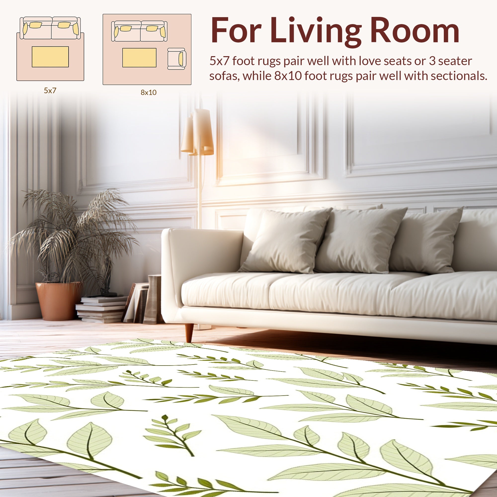 Botanical Branches Pattern Design Rug
