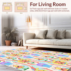 Playful Whimsical Floral Pattern Rug