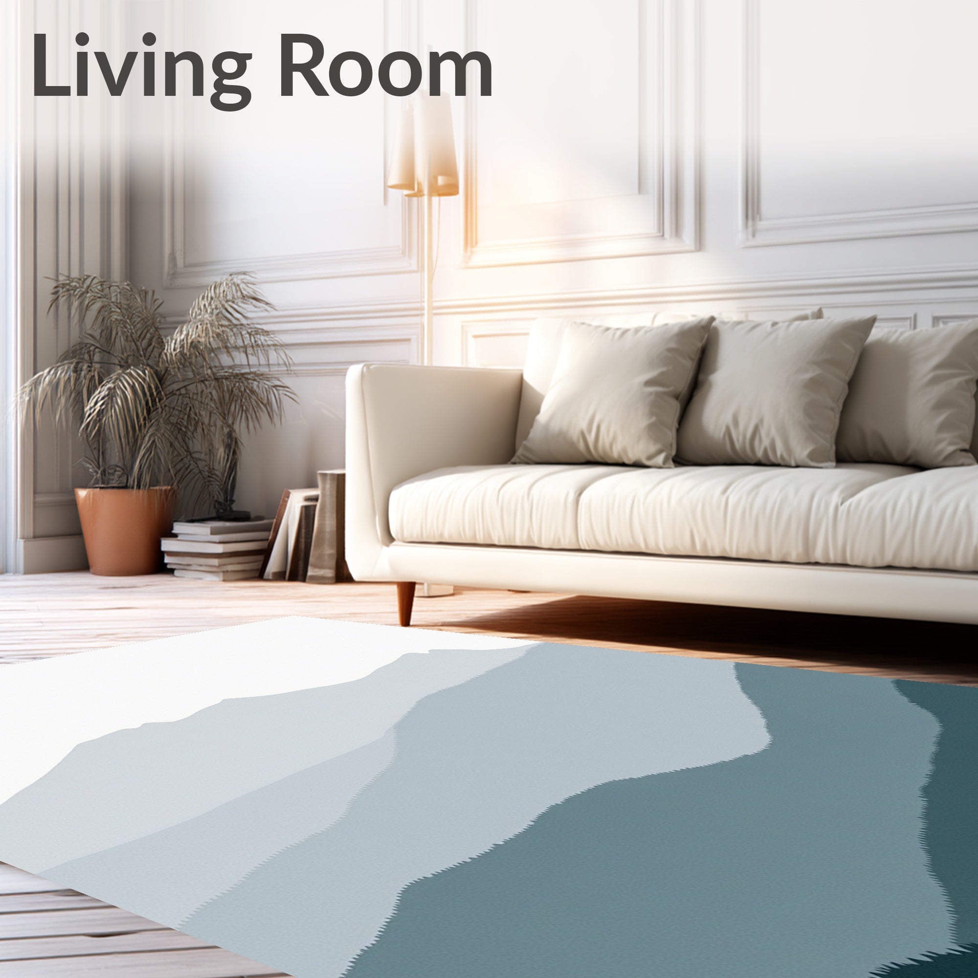 Misty Blue Mountain Layers Rug