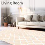 Cream Lattice Geometric Weave Rug