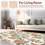 Vintage Rose Vine Pattern Design Rug