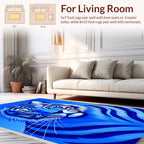 Bold Blue Tiger Stripe Pattern Rug