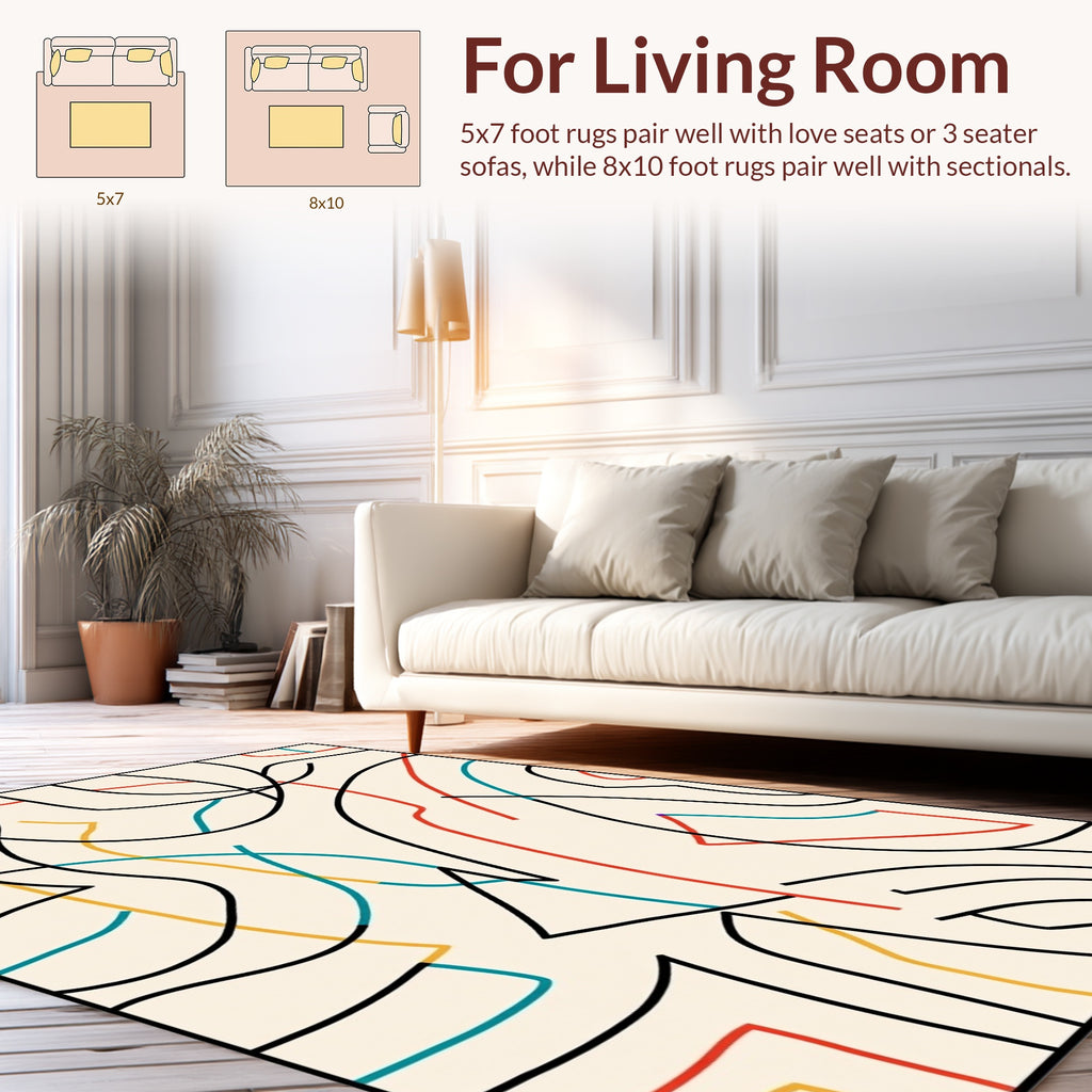 Abstract Flowing Lines Pattern Rug