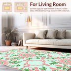 Pink Floral Swirl Design Rug