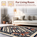 Ornate Floral Geometric Medallion Design Rug