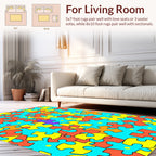 Colorful Puzzle Piece Pattern Design Rug