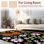 Monarch Butterfly Floral Pattern Rug
