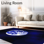 Cosmic Blue Orb Swirl Rug