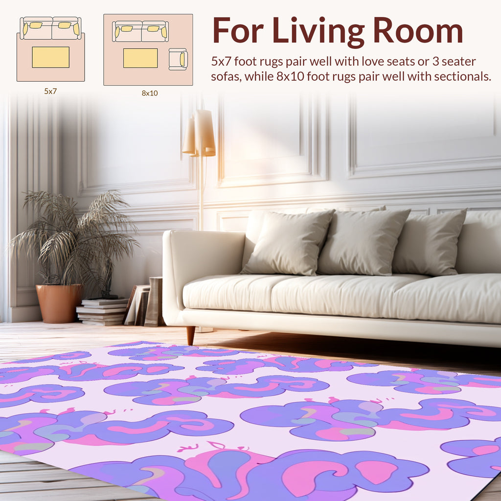 Pastel Swirls Organic Pattern Rug