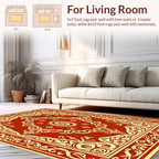 Damask Inspired Scrollwork Floral Medallion Rug