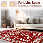 Classic Red Floral Medallion Pattern Rug