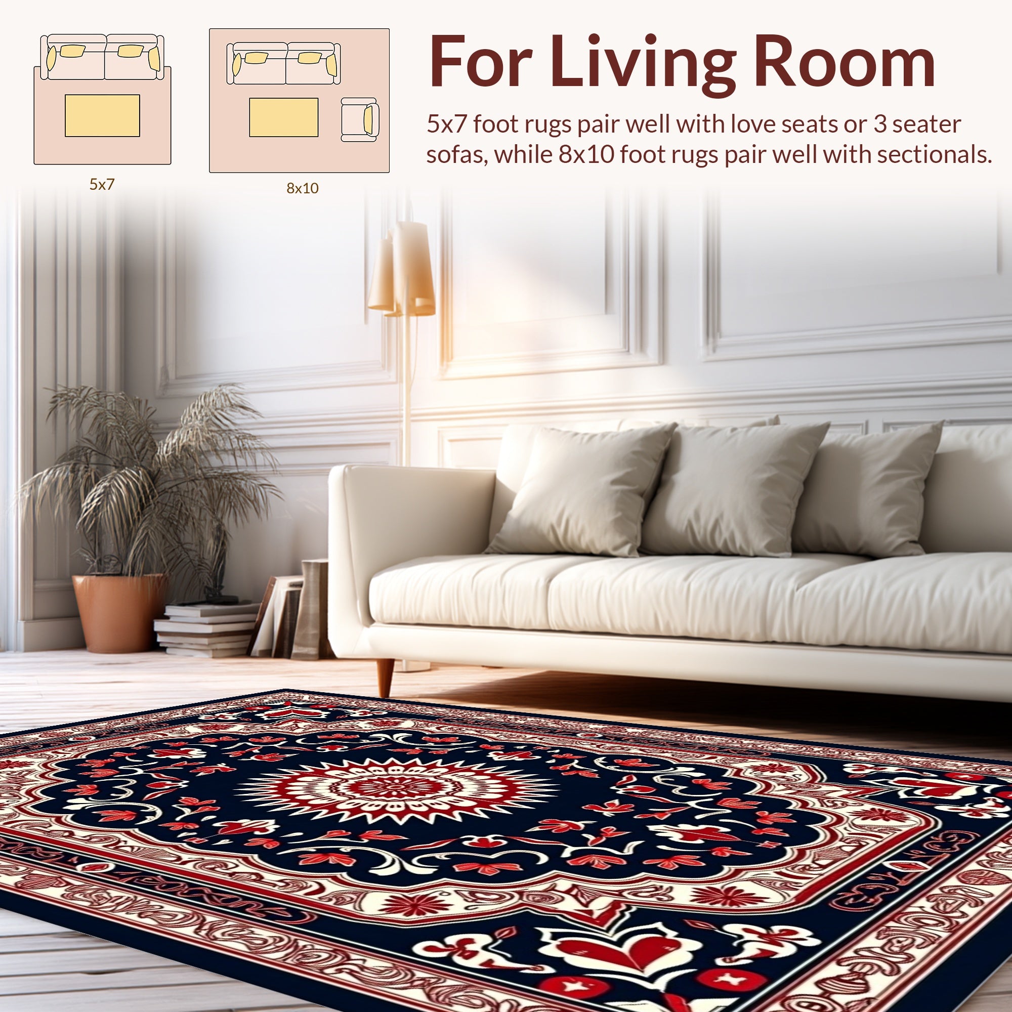 Intricate Floral Medallion Pattern Rug