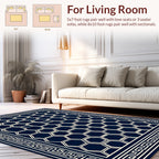 Classic Hexagon Pattern With Greek Key Border Rug