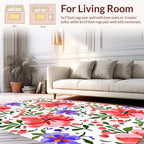 Pink And Purple Floral Pattern Rug