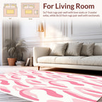 Soft Pink Organic Brushstroke Pattern Rug
