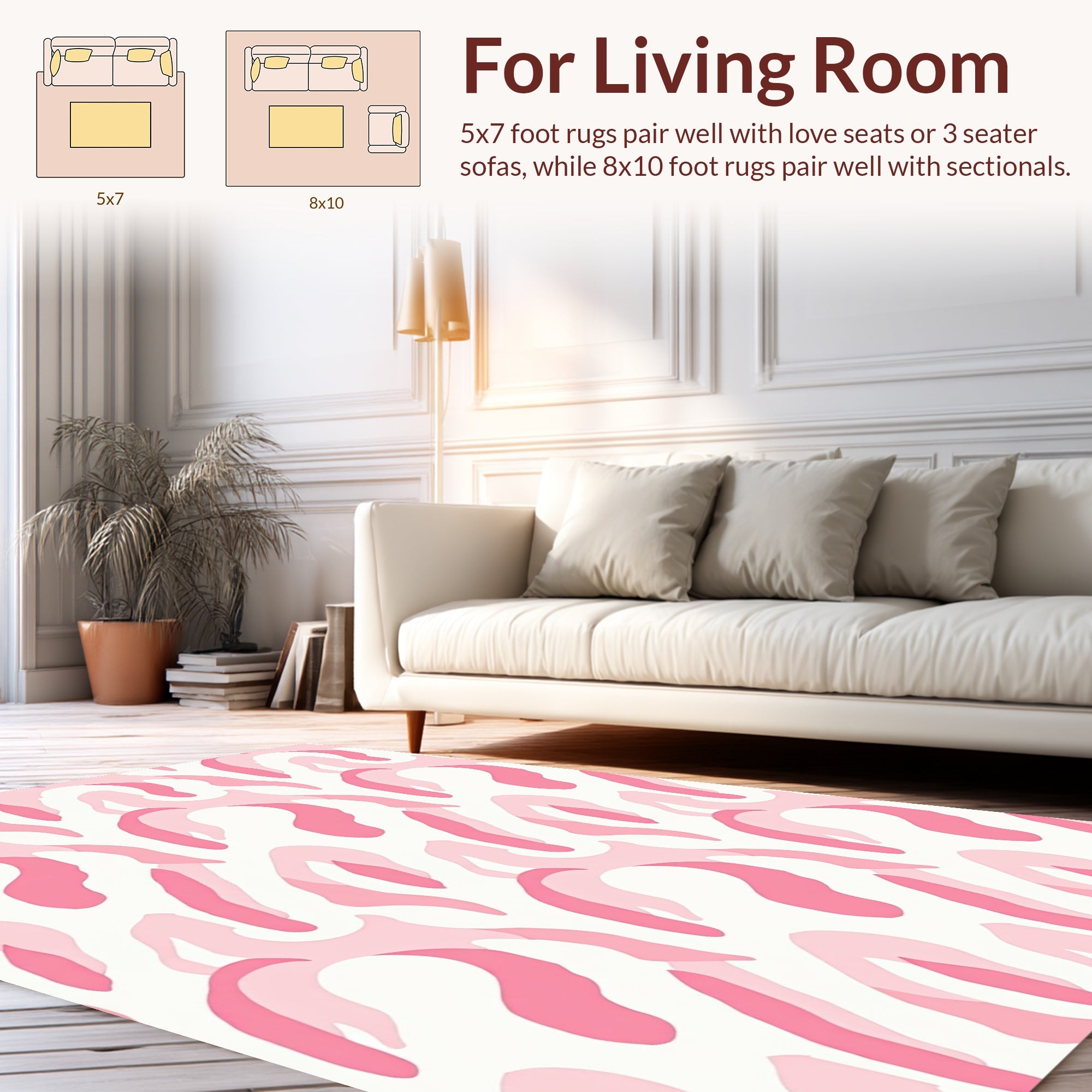 Soft Pink Organic Brushstroke Pattern Rug