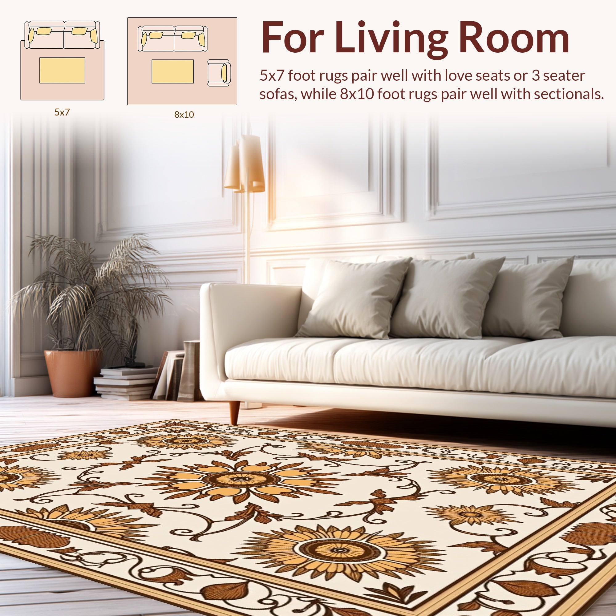 Floral Medallion Pattern Rug