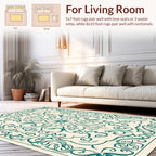 Ornate Teal Swirls Decorative Rug