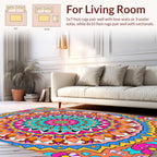 Vibrant Floral Mandala Pattern Rug