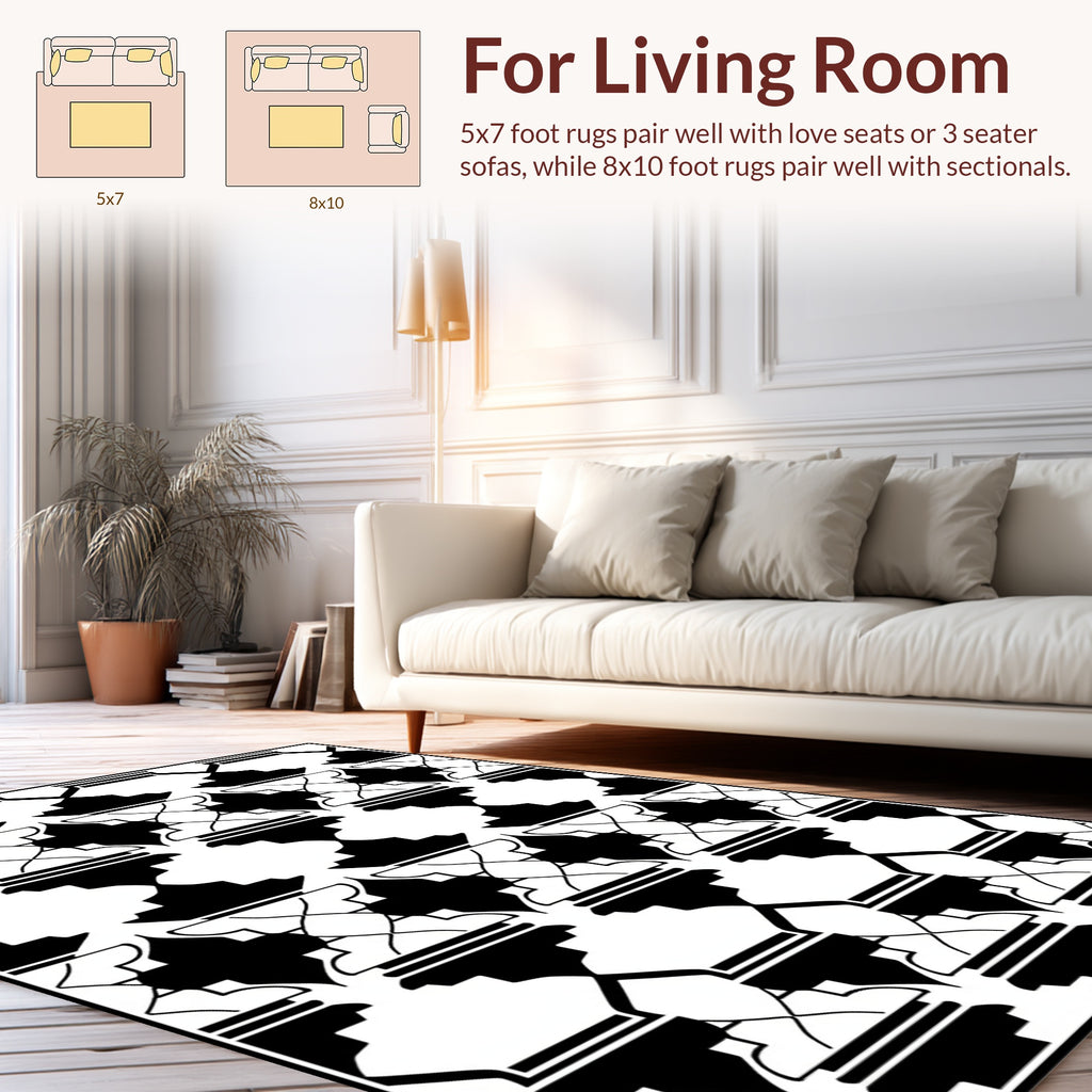 Mono Geometric Lattice Pattern Design Rug