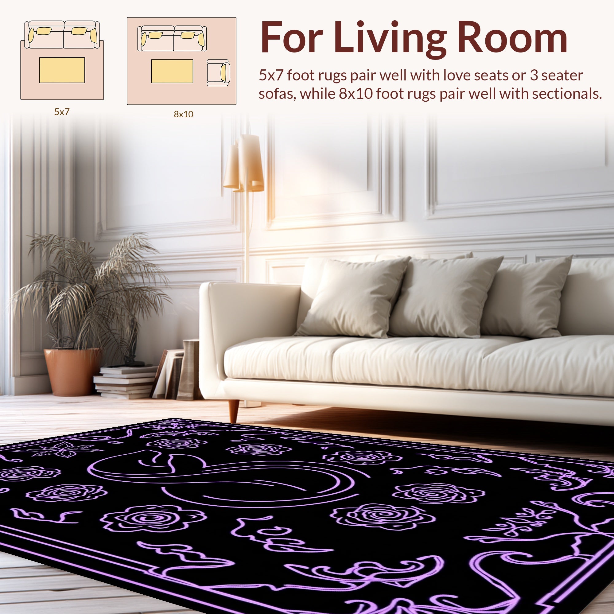 Art Nouveau Floral Swirls Rug