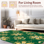 Ornate Floral Patterned Emerald Rug