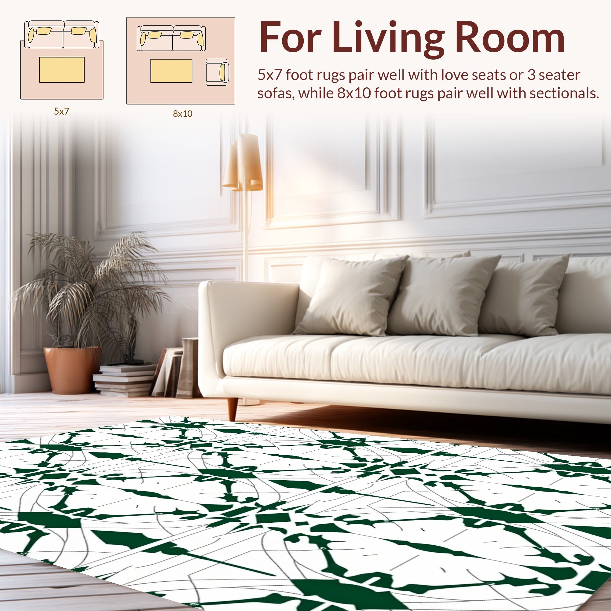 Abstract Emerald Geometric Art Rug