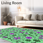 Sweet Lavender Floral Vine Arrangement Rug