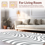 Grey Wavy Stripe Pattern Rug