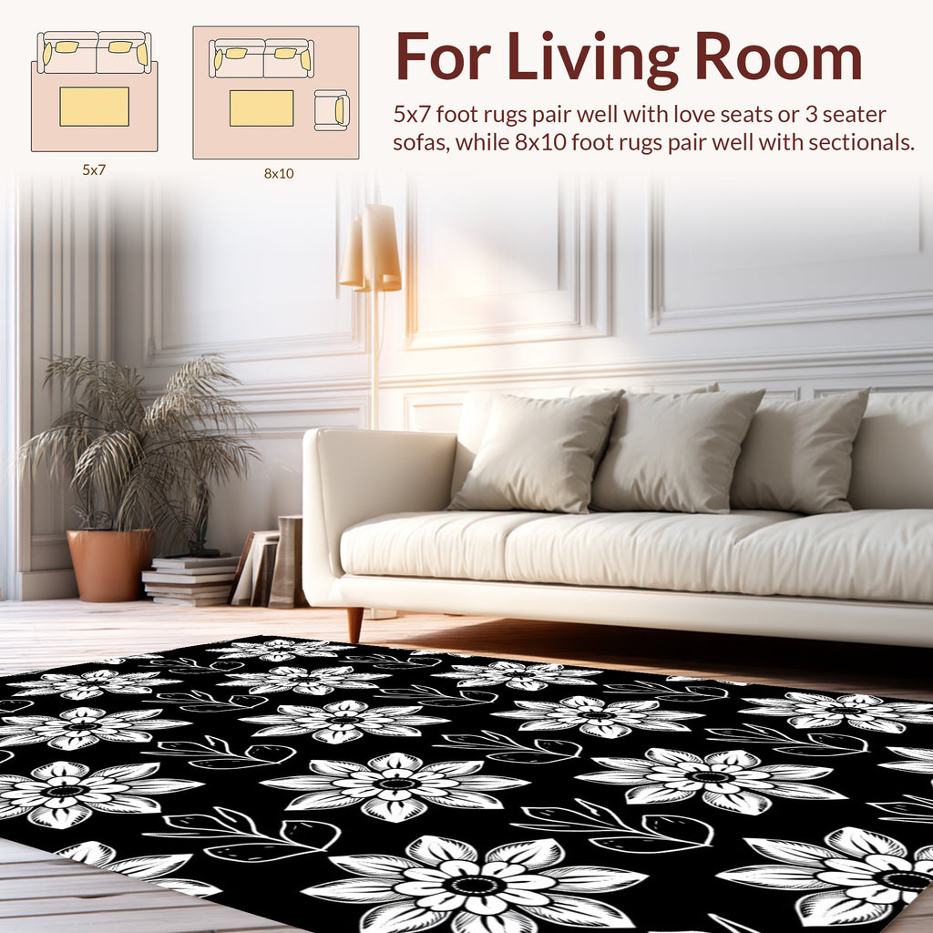 Charming Floral Print Pattern Rug
