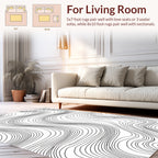 Contemporary Black Wave Pattern Rug