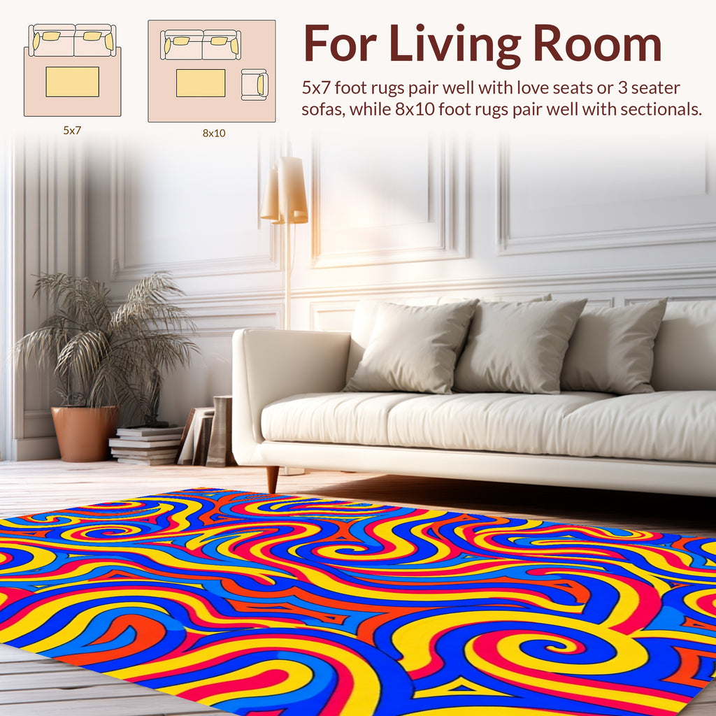 Vibrant Swirls Pattern Rug