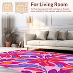 Vibrant Abstract Floral Tropical Design Rug