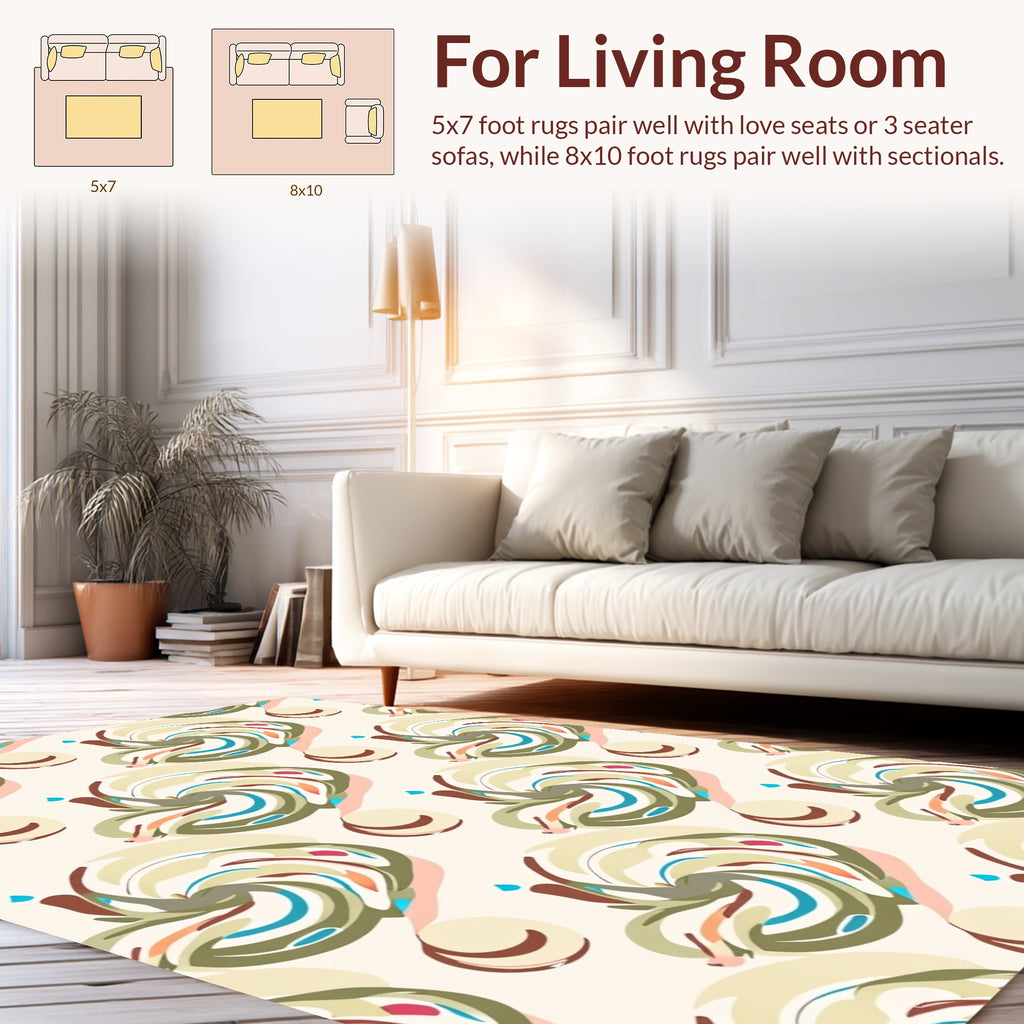 Abstract Swirl Pattern With Colors Rug