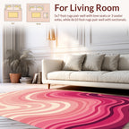 Abstract Wavy Pink Tones Design Rug