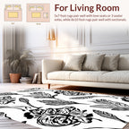 Bold Floral Feather Pattern Design Rug