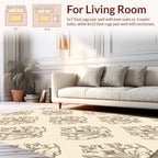 Elegant Floral Damask Pattern Rug
