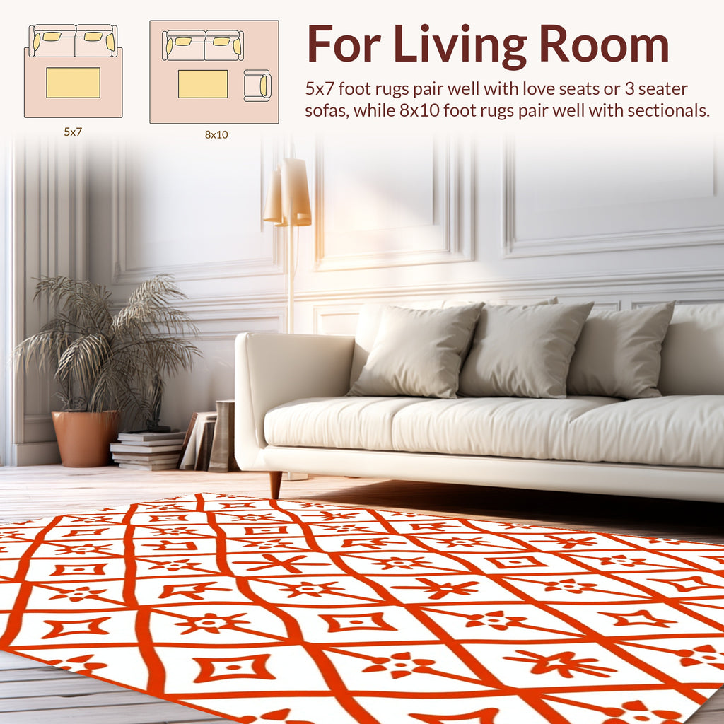 Geometric Diamond Lattice Star Pattern Rug