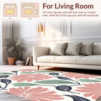 Retro Floral Botanical Pattern Rug