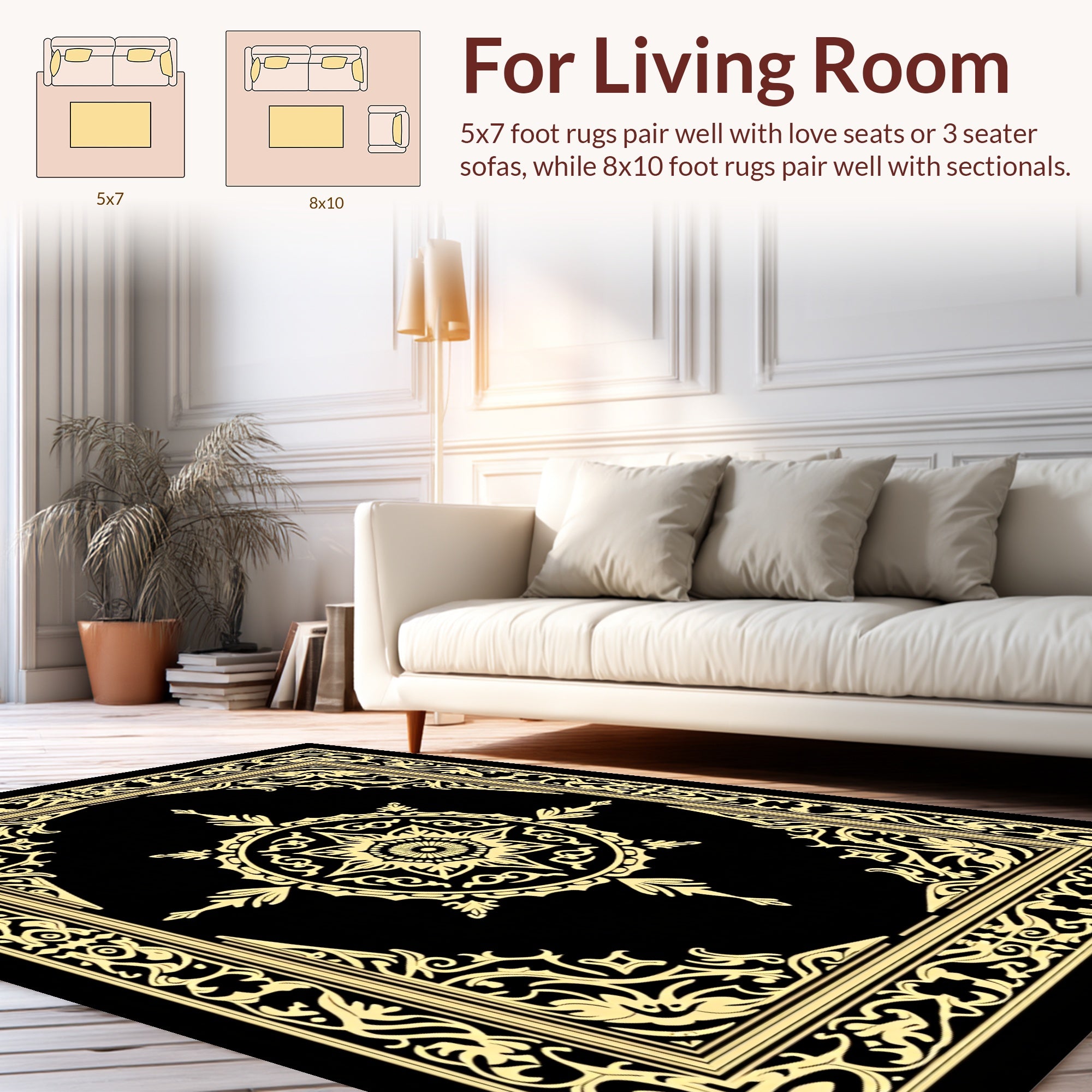 Intricate Mandala Frame Design Rug