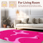 Pink Swirl Marbled Abstract Design Rug