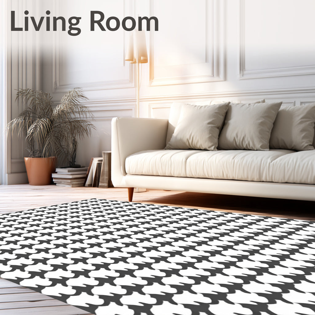 Classic Houndstooth Pattern Rug