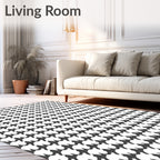 Classic Houndstooth Pattern Rug